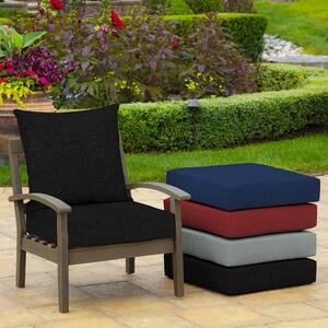 24 in. x 24 in. 2-Piece Deep Seating Outdoor Lounge Chair Cushion in Black Leala