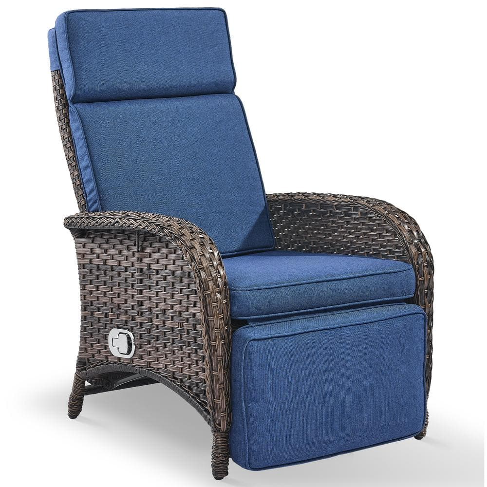バランスチェアー　ブルー系 Pocassy Flat Armrest Series Brown Wicker Outdoor Versatile Outdoor