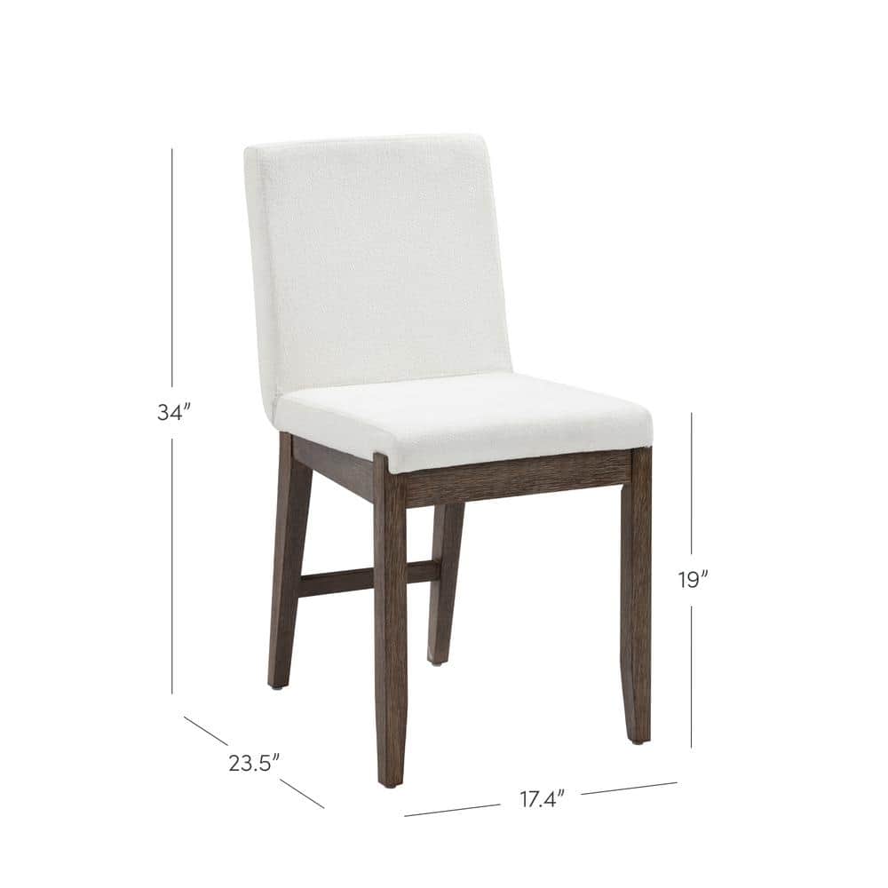 Gracie Dark Brown Upholstered Linen Dining Chair Set