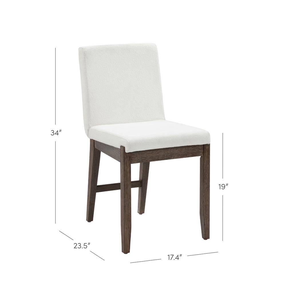 Gracie Dark Brown Linen Upholstered Dining Chair Set