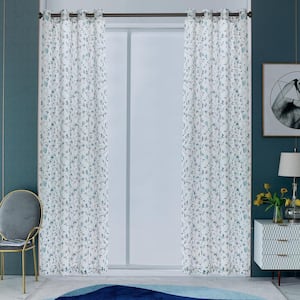 Alexxa 54 in.L x 54 in. W Sheer Polyester Curtain in Teal