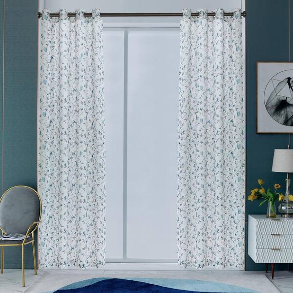 Lyndale Decor Alea 84 In L X 54 W Sheer Polyester Curtain Teal Tl Sheer Polyester Curtain In Teal, Teal Sheer Curtains 63 Inches Long