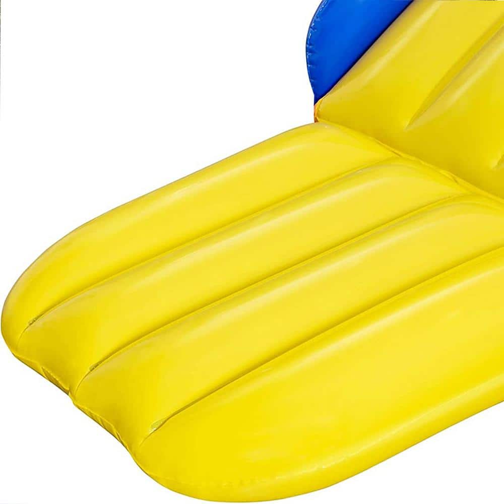 Giant Yellow and Blue PVC Inflatable Pool Water Slide with Sprinkler