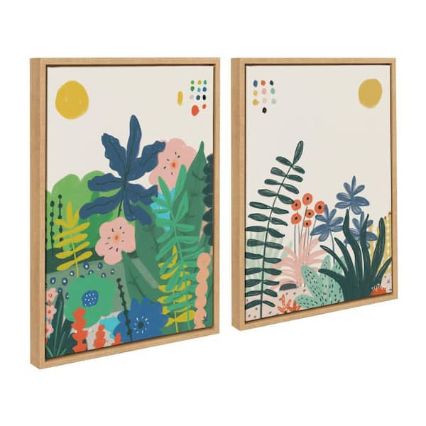 Sylvie "Zen Garden 1 and 2" by Kelly Knaga 2-Piece Natural Framed Art Print Set 24 in. x 18 in.
