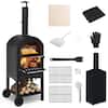 Costway Oven Wood Fire Pizza Maker Grill Outdoor Pizza Oven with Pizza Stone and Waterproof Cover GHMHSKU00476