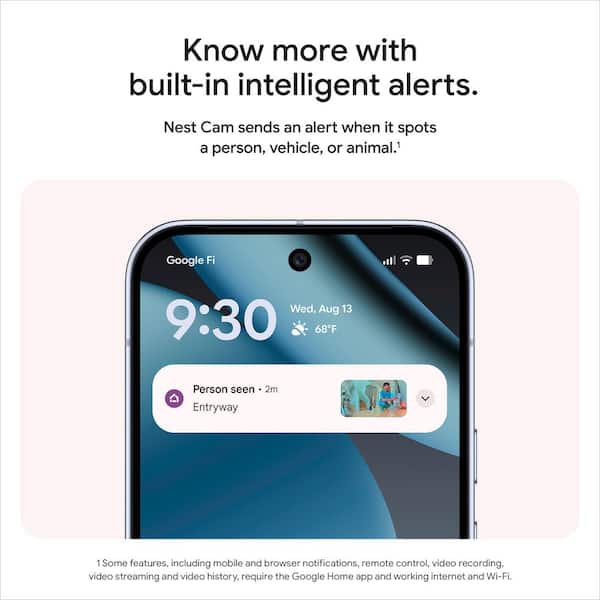 Google Nest Indoor Smart Security Camera (Wired, 3rd Gen) - Berry