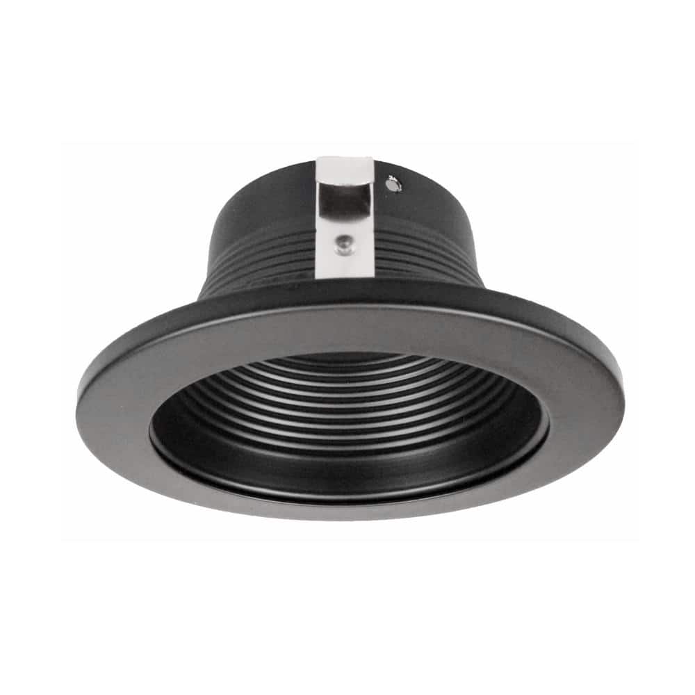 4-Inch Black Steel Recessed LED Baffle Trim