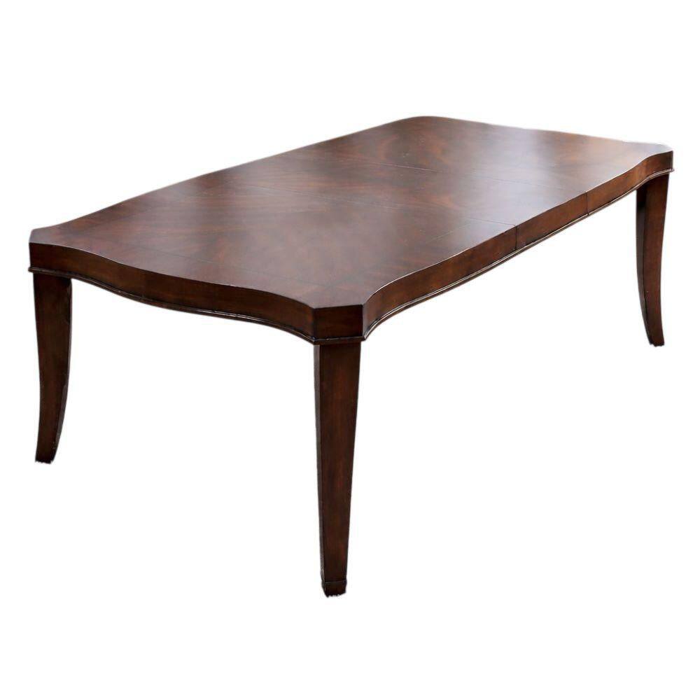 Carolynn Traditional Brown Cherry Solid Wood and Wood Veneer 63 in. 4 Leg Base Dining Table Seats 6