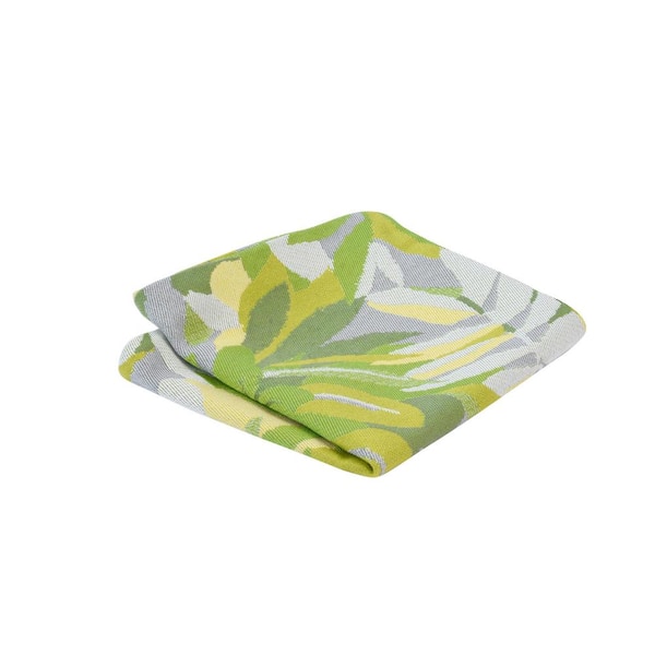 Astella Pacifica 18 in. x 18 in. Dewey Green Square Outdoor Throw Pillow Cover