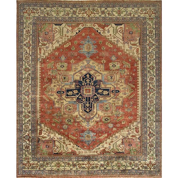 Serapi Rust 12 ft. Square Oriental Wool Area Rug