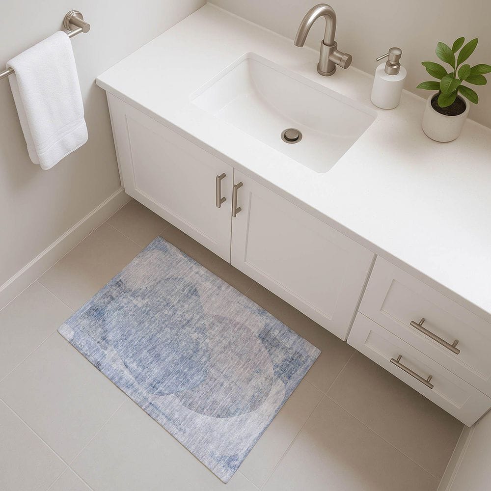 Mayfield Premium Machine Washable Abstract AMF1635 Sky 2 ft. x 3 ft. Area Rug price history on PriceWatchPro