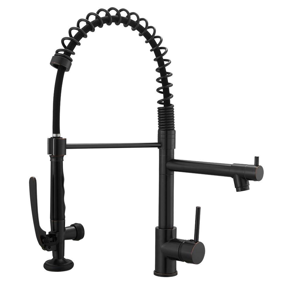 Single Handle Pull Down Sprayer Kitchen Faucet with Advanced Spray 1-Hole Brass Kitchen Basin Taps in Oil Rubbed Bronze price history on PriceWatchPro