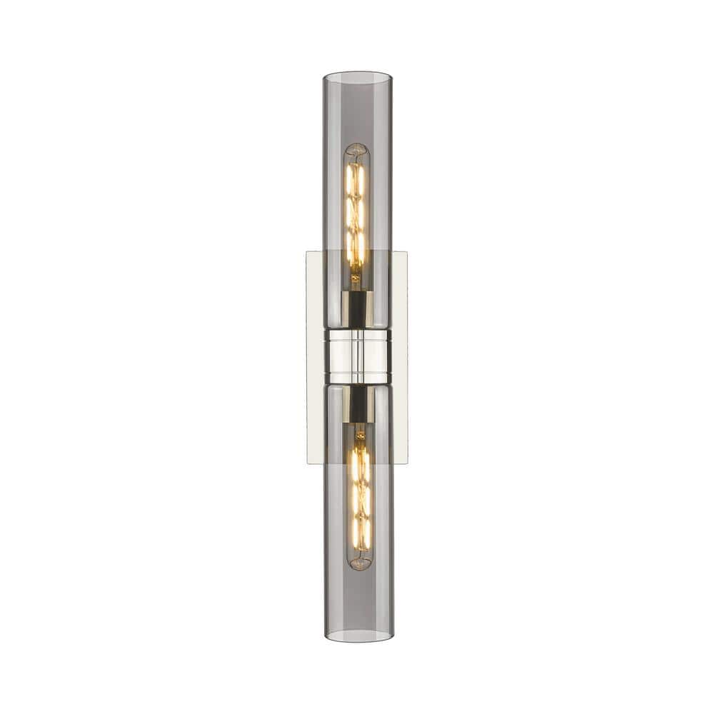 Ballston Urban 24 in. 2-Light Polished Nickel Vanity Light with Black Glass Shade price history on PriceWatchPro