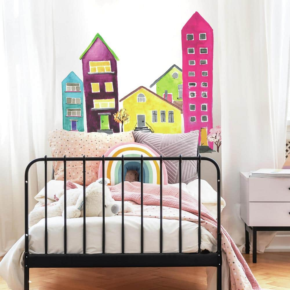 RoomMates Watercolor Village Peel And Stick Wall Decals RMK4011GM - The Home  Depot