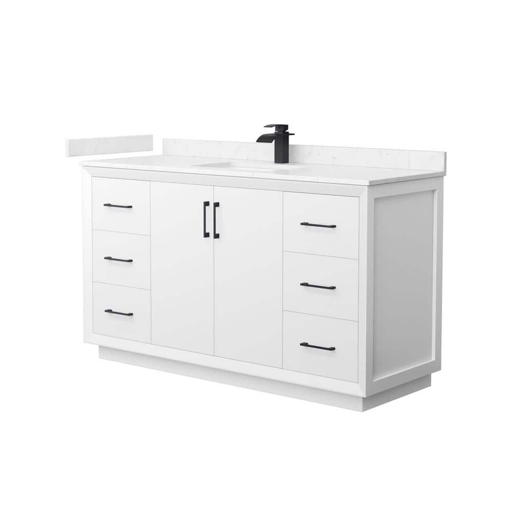 Strada 60 in. W x 22 in. D x 35 in. H Single Bath Vanity in White with Carrara Cultured Marble Top price history on PriceWatchPro