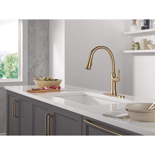 Delta Eldridge Champagne Bronze Gold 16.81 in. H Pull Down Sprayer