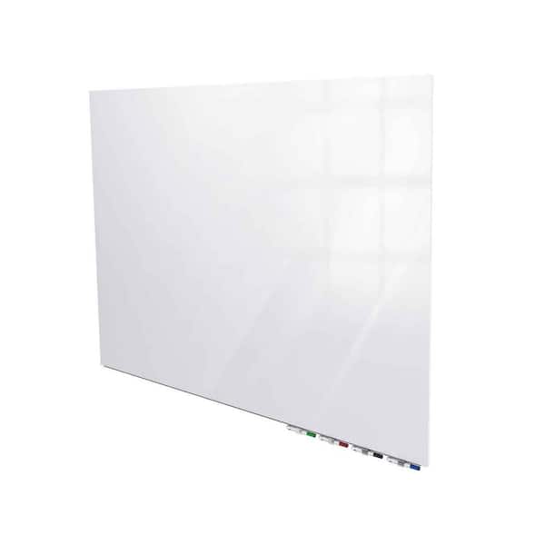 ghent Aria 48 in. x 72 in. Magnetic Horizontal Glass Whiteboard, Low Profile, White, 1-Pack
