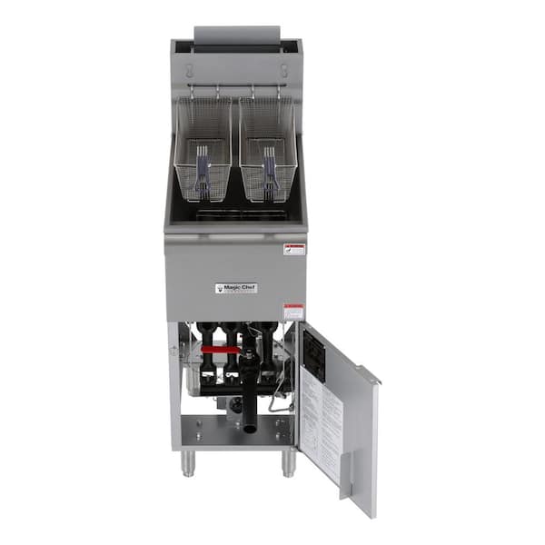20 Qt. 40 lb. Stainless Steel Commercial Propane Gas Fryer - 90,000 BTU