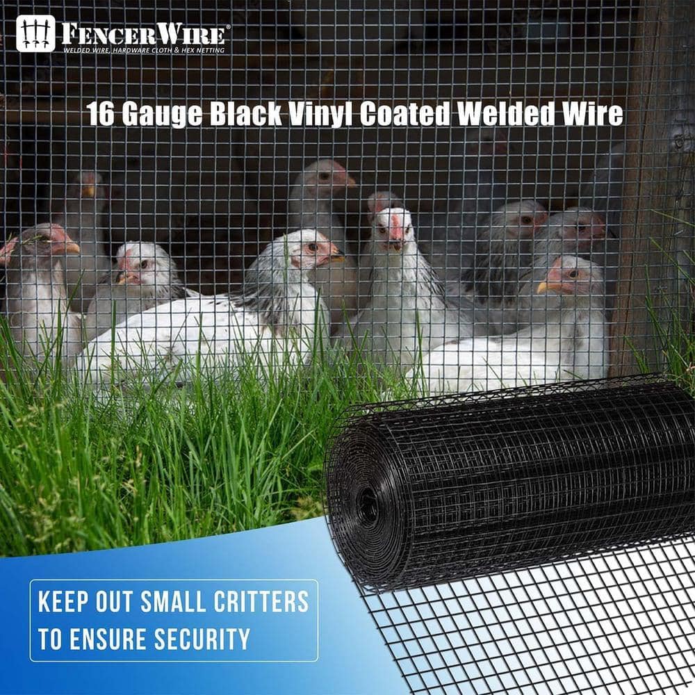 Black Vinyl Coated Welded Wire Mesh Fence 4 ft. x 50 ft.