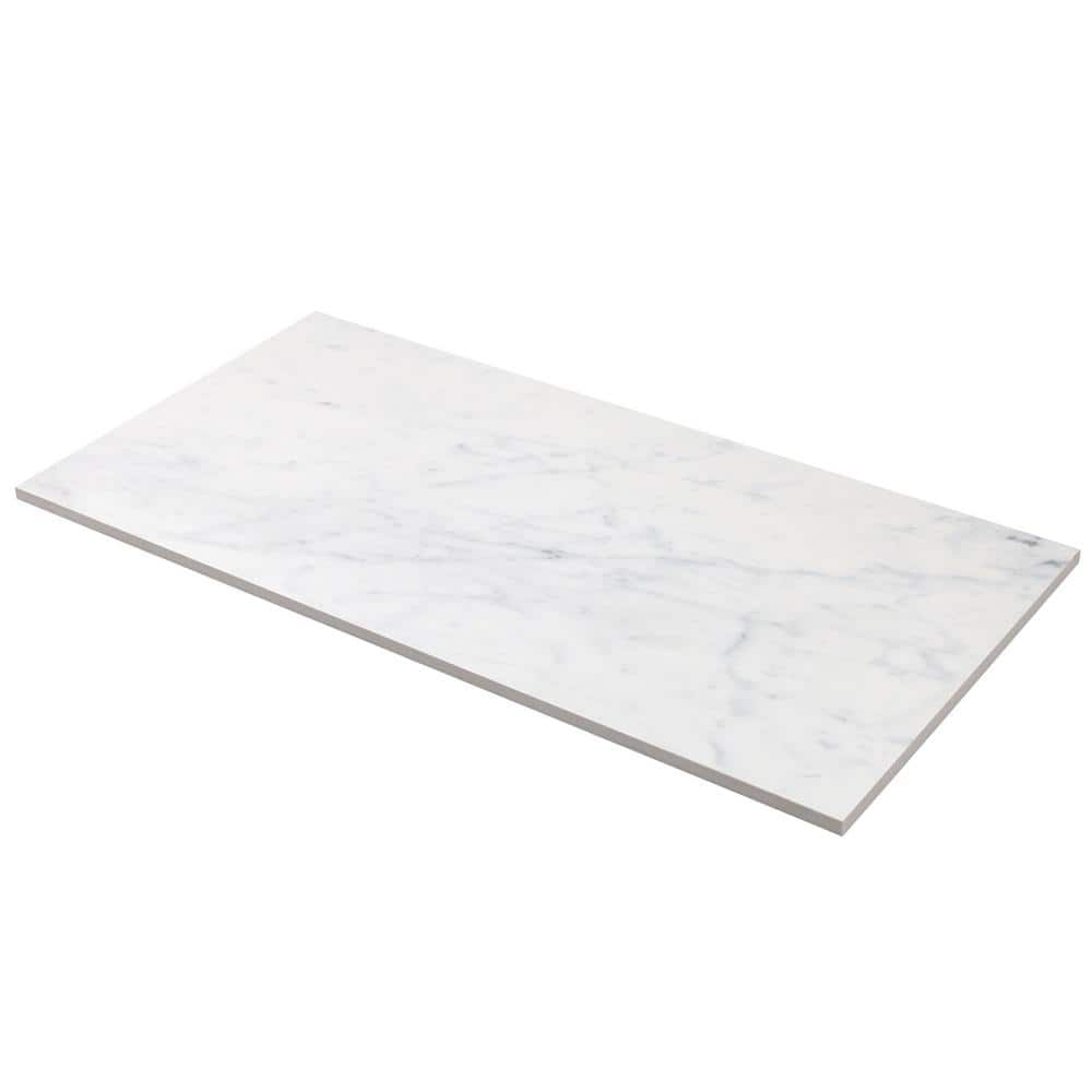 Grace 12" x 24" Polished White Porcelain Marble Look Tile