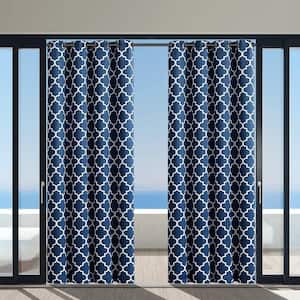 50x84" Outdoor Curtain Privacy for Patio Mildew Resistant, Mazarine , Dark Blue (1 Panel)