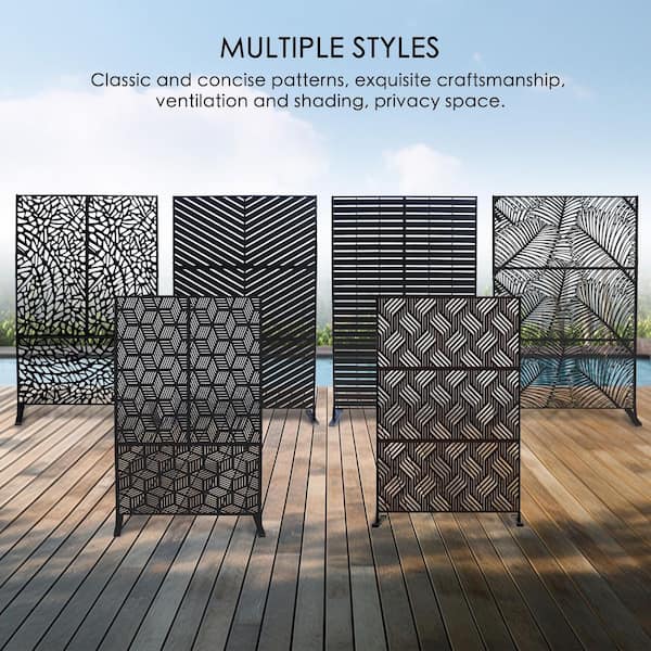 KOZYARD Powder Coated Galvanized Steel Privacy Screen 74 in. H x