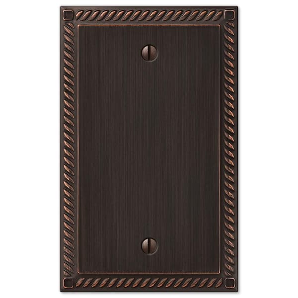 AMERELLE Georgian 1 Gang Blank Metal Wall Plate - Aged Bronze