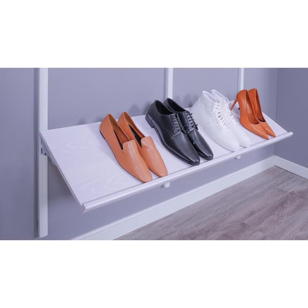 Everbilt Genevieve 4 ft. White Adjustable Closet Organizer Shoe