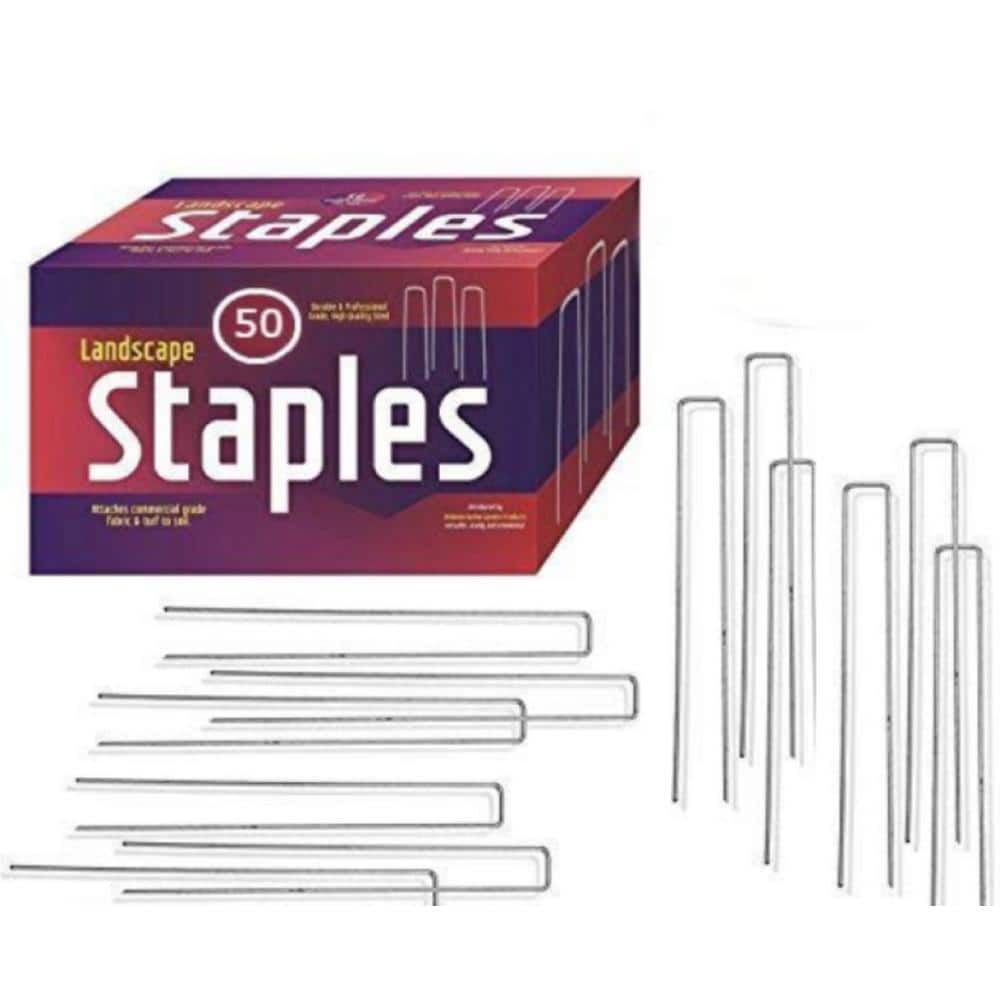 12-Inch Galvanized Steel Landscape Staples, 50-Pack
