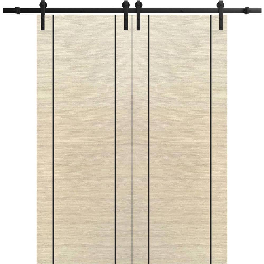 Assemble Required 32 in. x 96 in. 2-Panel Natural Veneer Solid Wood with Honeycomb Sliding Barn Door with Hardware Kit price history on PriceWatchPro