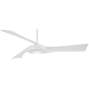 Curl 60 in. LED Indoor Flat White Smart Ceiling Fan with Light and Remote Control