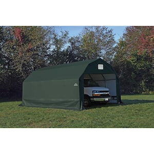 12 ft. W x 28 ft. D x 11 ft. H Steel and Polyethylene Garage without Floor in Green with Corrosion-Resistant Frame