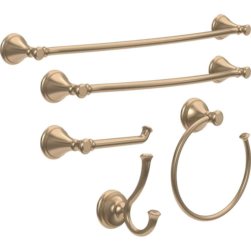Delta Cassidy Wall Mount J-Hook Towel Hook Bath Hardware Accessory in Champagne Bronze