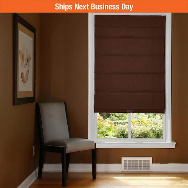 Cordless Blackout Fabric Roman Shade 27X64 Chocolate