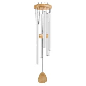 37 in. Large Aluminium Wind Chimes to Create a Zen Atmosphere Suitable for Outdoor, Garden, Patio Decoration, White