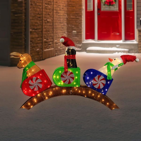 Lighted Winter Friends Christmas Coaster Outdoor Decoration-4.5 ft. LED Warm White