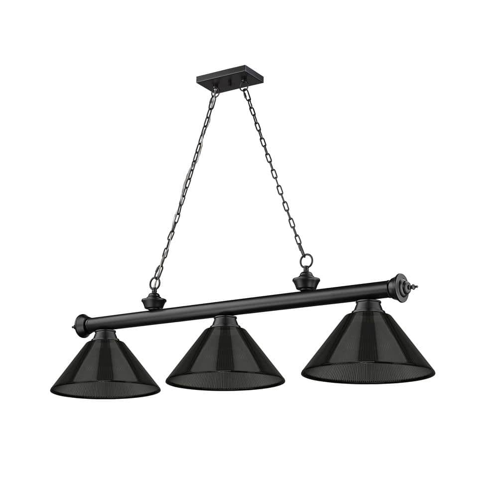 Cordon 57.25" Matte Black Steel and Acrylic Island Light
