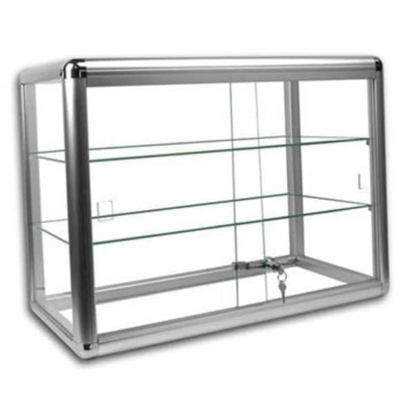 Only Hangers Silver Anodized Aluminum Glass Organizer Case/ Rack F-1301 -  The Home Depot