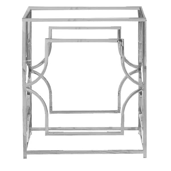 Best Master Furniture Shane 26 in. D Silver Table Base