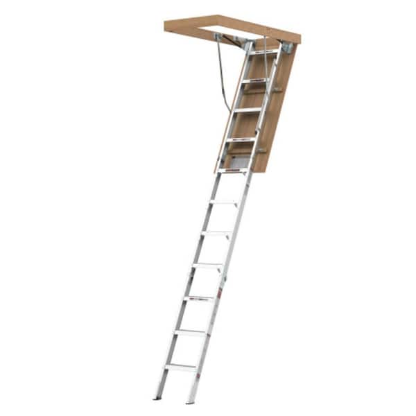 Aluminum Attic Ladder 350 lbs. Capacity 22 ½ in. x 54 in. Opening 7-10 ft. Ceiling