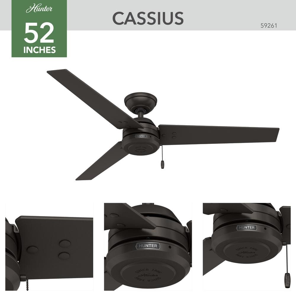 52" Premier Bronze Reversible Blade Ceiling Fan with Lighting