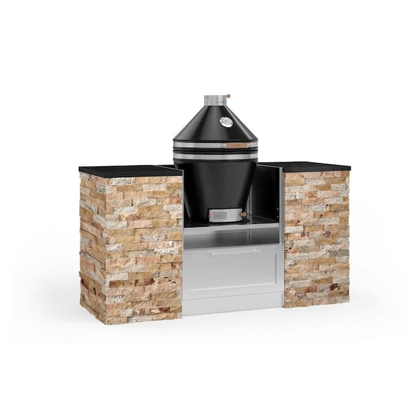 NewAge Products Signature Series Stainless Steel 67.16 in. x 25.5 in. x 57.5 in. 6-Piece Outdoor Kitchen Cabinet Set with Kamado Grill