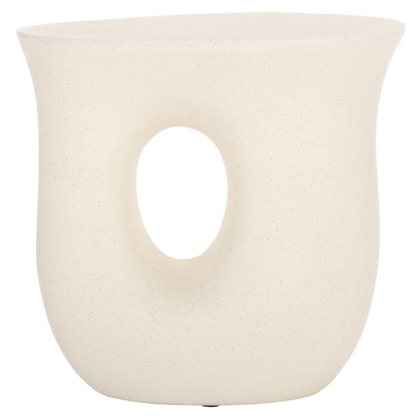 SAFAVIEH Irelyn 17.32 in. White Round Concrete End Table
