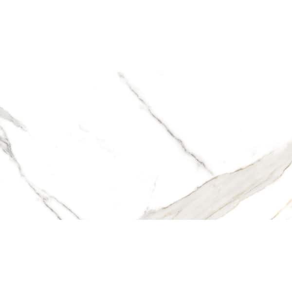 Kaia Steorra White 12 in. x 24 in. Stone Look Matte Porcelain Wall and Floor Tile Sample