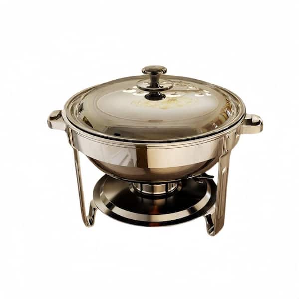 5 qt. Stainless Steel Chafing Dish Set with Stand for Buffet, Home Party, Gathering, Catering Event, Silver (Pack of 4)