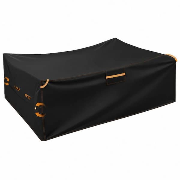138''L x 102''W x 35''H Black Outdoor Dining Set Cover Weather-Resistant Waterproof Oxford Furniture Cover with Vents