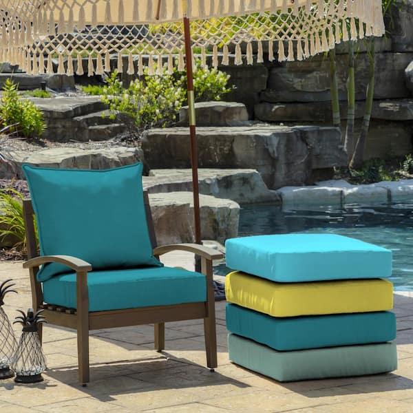 ARDEN SELECTIONS 24 in. x 24 in. 2-Piece Deep Seating Outdoor Lounge Chair  Cushion in Lake Blue Leala ZQ10A06B-D9Z1 - The Home Depot