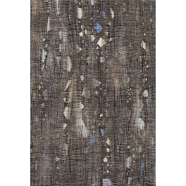 Mayfield Premium Machine Washable Abstract AMF2092 Chocolate 10 ft. x 14 ft. Area Rug