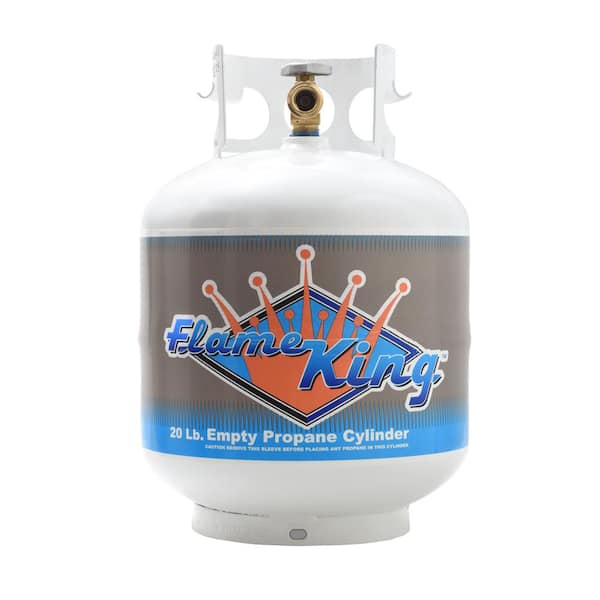 Flame King Empty Propane Gas Cylinder Tank with Solid Brass Valves, 100-Lb