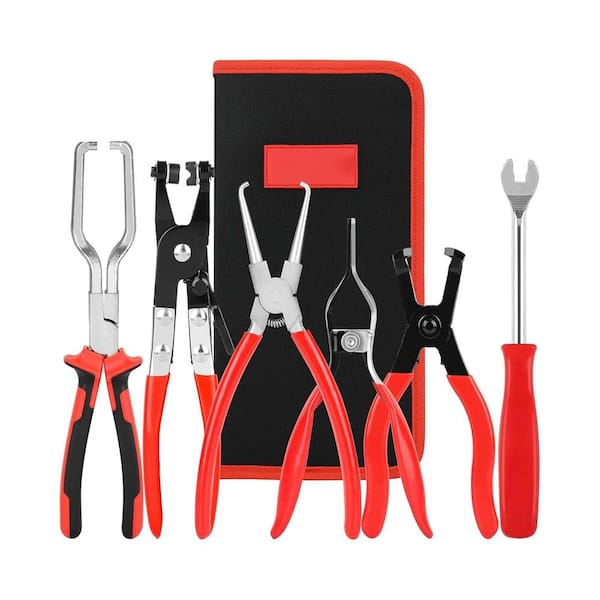 6-Piece Fuel Line Pliers Set with Hose Remover, 9 in. Fuel Filter Caliper, Hose Clamp Clip, Storage Case